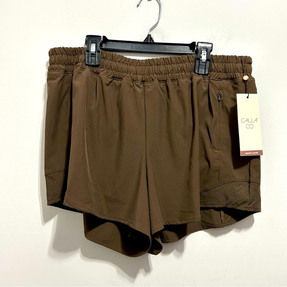 CALIA by Carrie Underwood Pants - 🔆🆕 CALIA Women’s Brown Mid-Rise Infinity  Shorts